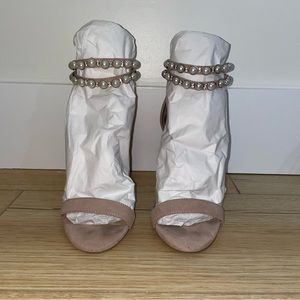 Jessica Simpson heels. Size 8. Blush with Pearl ankle straps